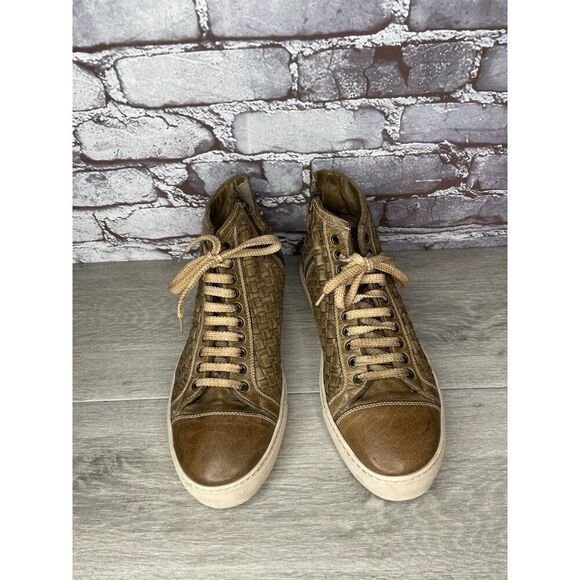 Calzoleria Toscana Brown Leather Lace Up High Top Sneakers Men’s Sz 43EU/10M US - Picture 12 of 16